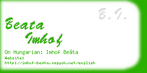 beata imhof business card